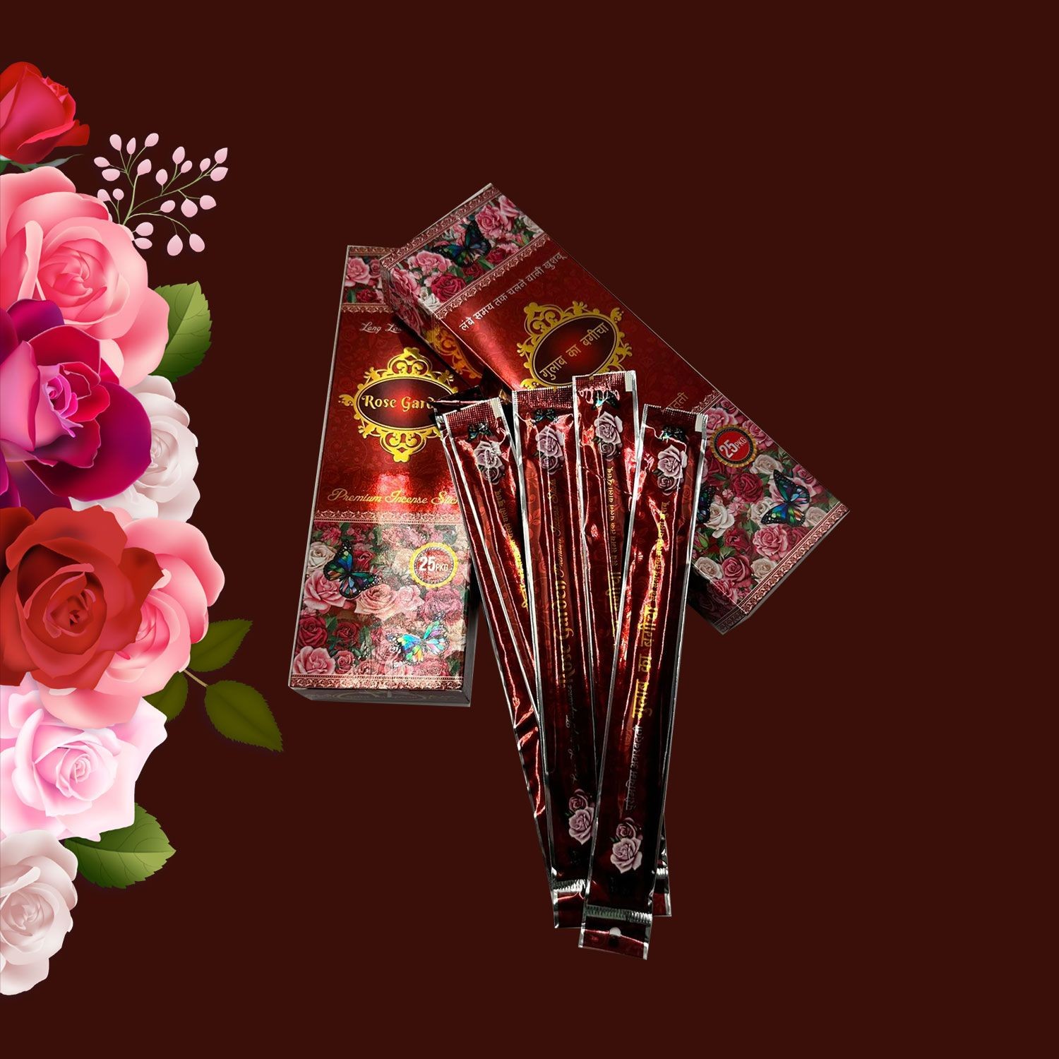 Premium Incense Sticks (Rose Garden, Jasmine Garden)