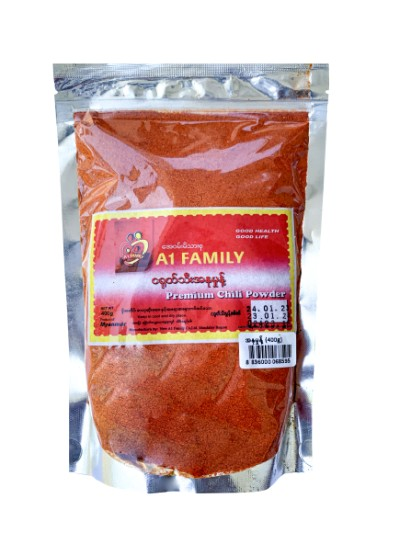 A1 Family ငရုတ်သီး အနုမှုန့်  (၄၀၀ ဂရမ်ထုပ်)