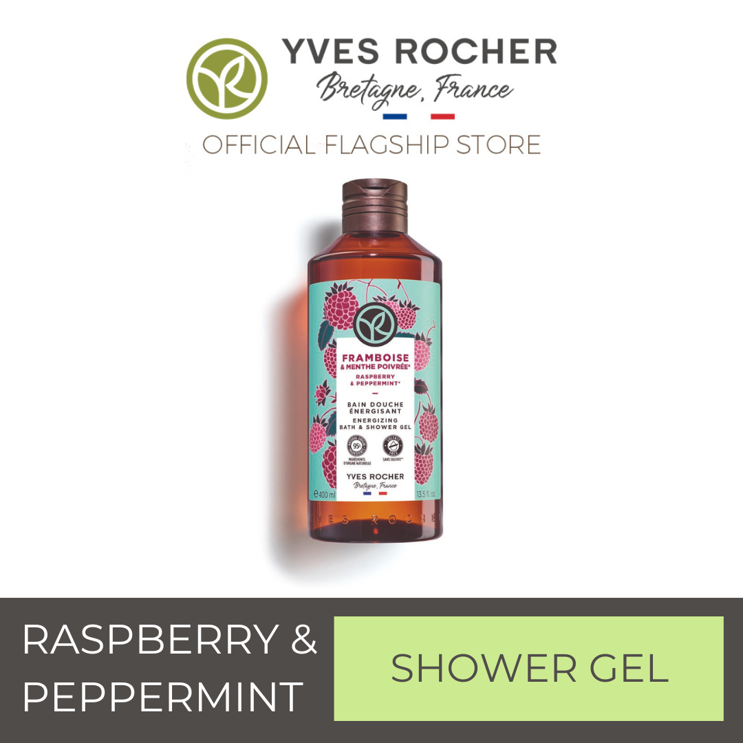YVES ROCHER BATH AND SHOWER GEL RASPBERRY & PEPPERMINT 400ML  - 48898