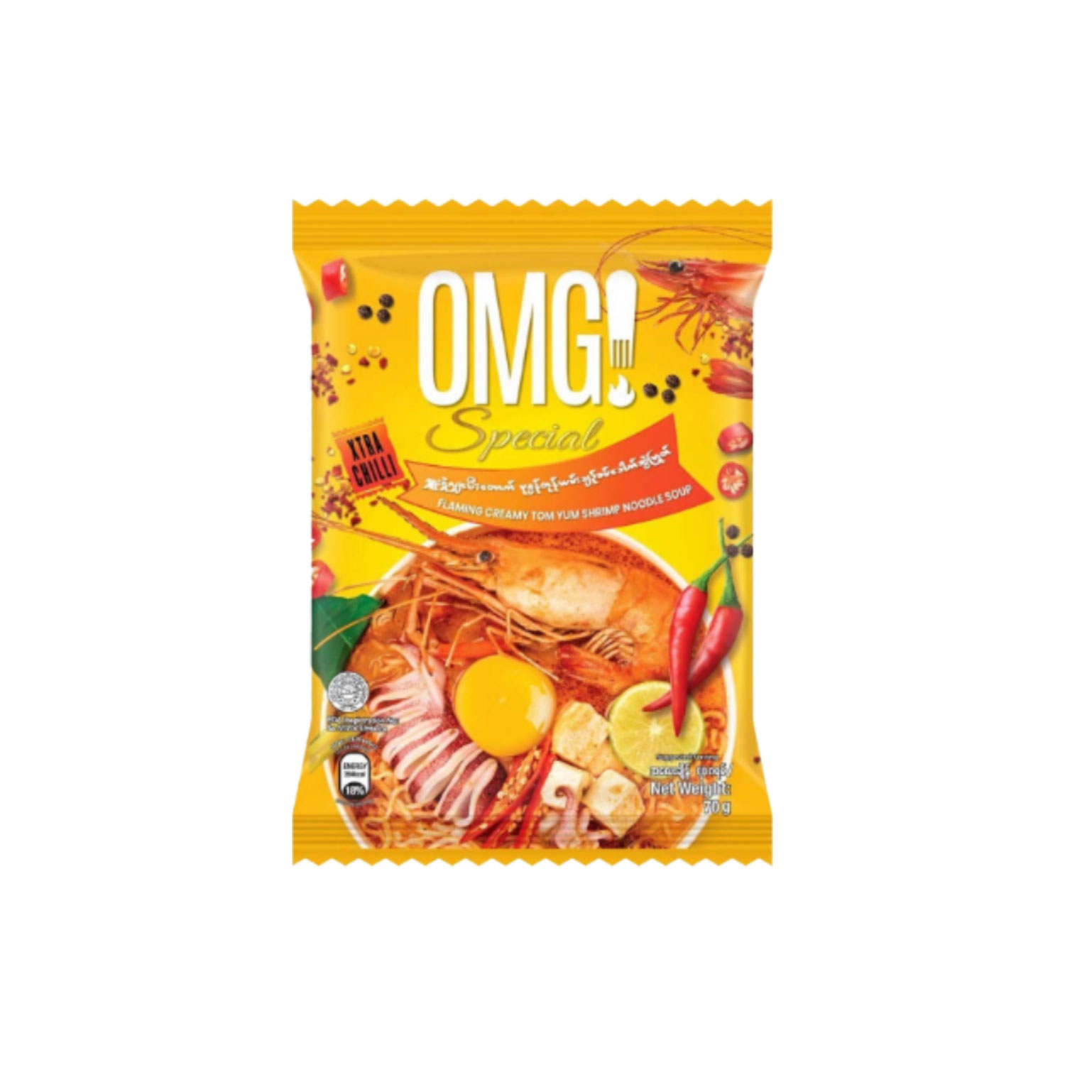 OMG ရှူးရှဲလျှာမီးတောက်ပုဇွန်တုန်ယမ်း ချဥ်စပ်ခေါက်ဆွဲပြုတ်