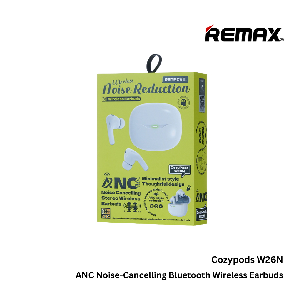 REMAX---COZYPODS W26N 5.4 ANC NOISE-CANCELLING EARBUDS FOR MUSIC & CALL (222538) (NPL-4/2025)
