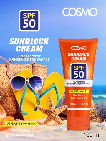 Cosmo Sunblock Cream SPF-50 100ml (Exp , Feb , 16 , 2027 )
