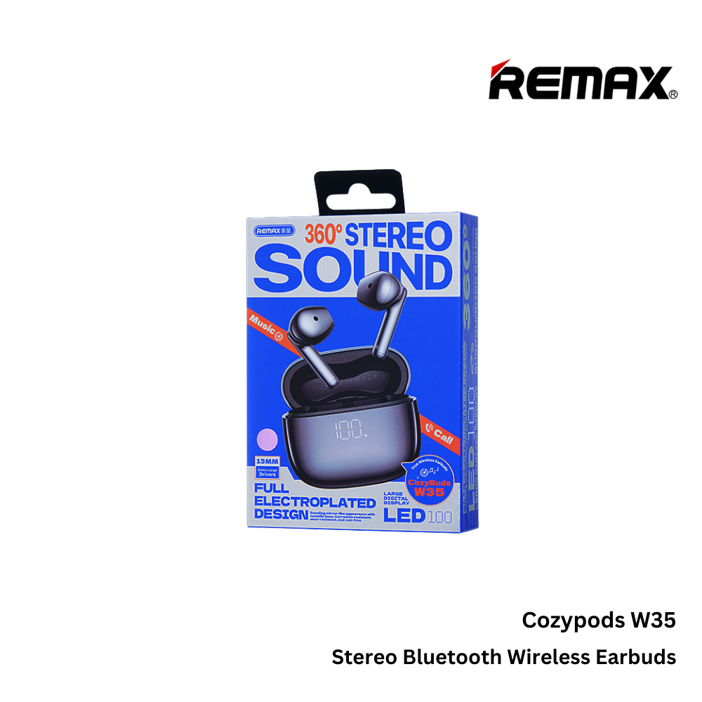 REMAX---COZYBUDS W35 5.4 TRUE WIRELESS STEREO EARBUDS FOR MUSIC & CALL (244837) (NPL-4/2025)