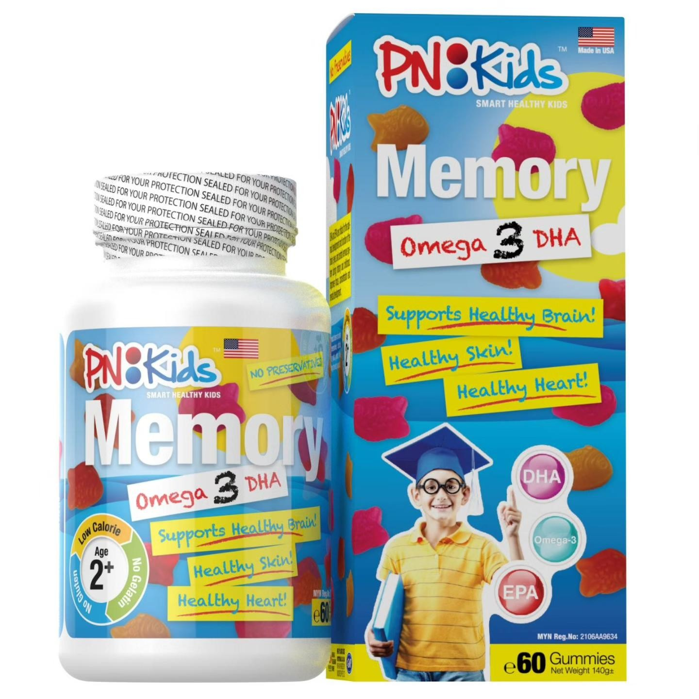PN Kids Memory Omega 3 DHA Gummies - 30pcs