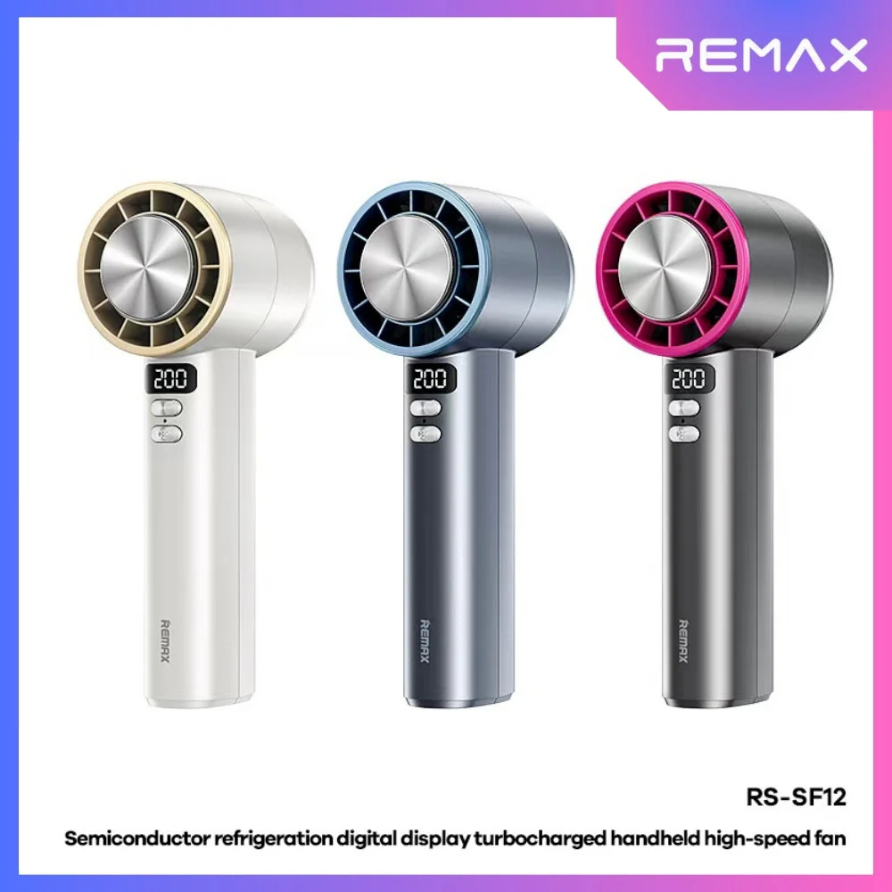 REMAX Semiconductor Refrigeration Digital Display Turbocharged Handheld High-Speed Fan RS-SF12