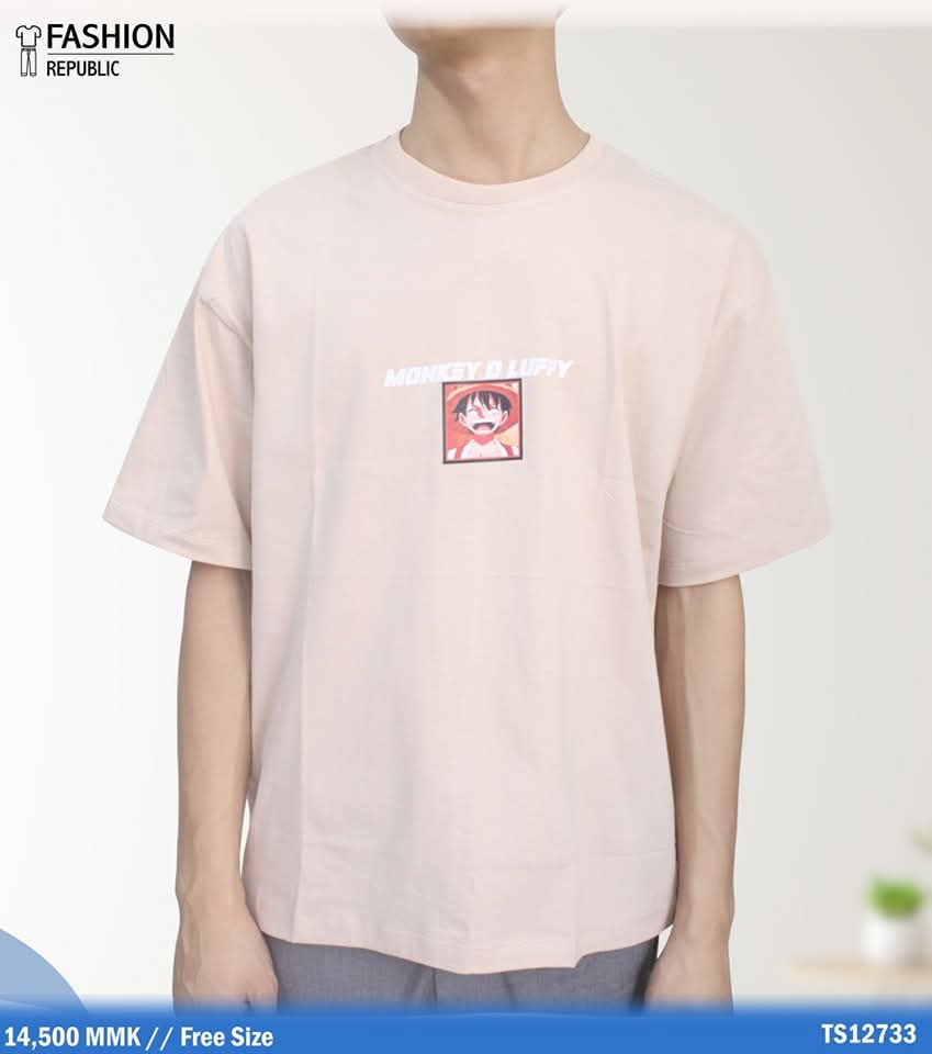 Fashion Republic Anime လက်ကျ T-Shirt (ကျောပြည့် Sticker ) - TS 12733