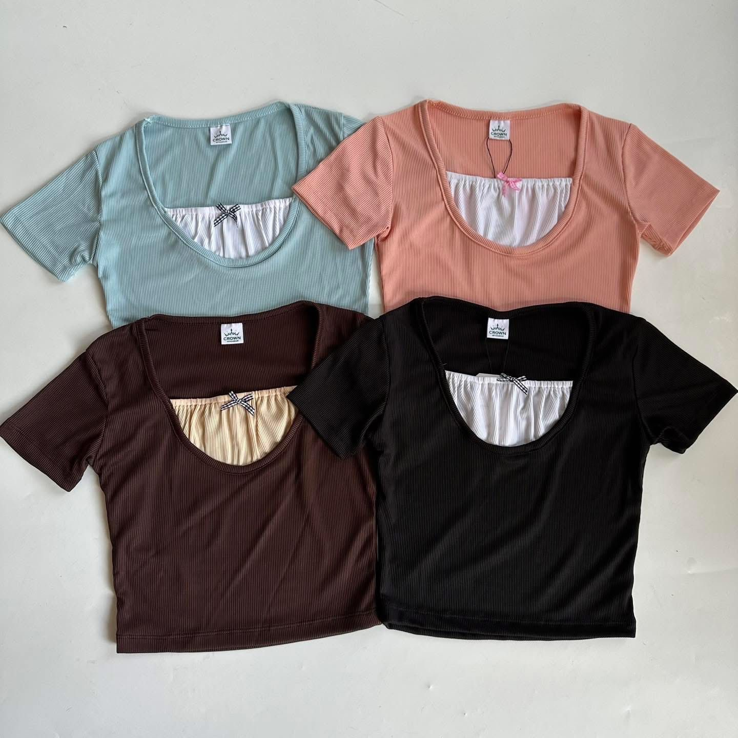 Crown Myanmar Ribbon Crop Top