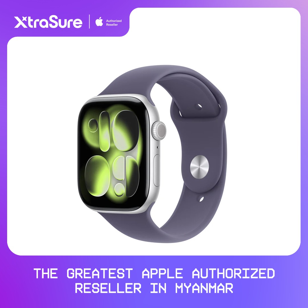 Xtrasure : Apple Watch Series 11 GPS 42mm ( Silver Aluminium Case with Purple Fog Sport Band - S/M )