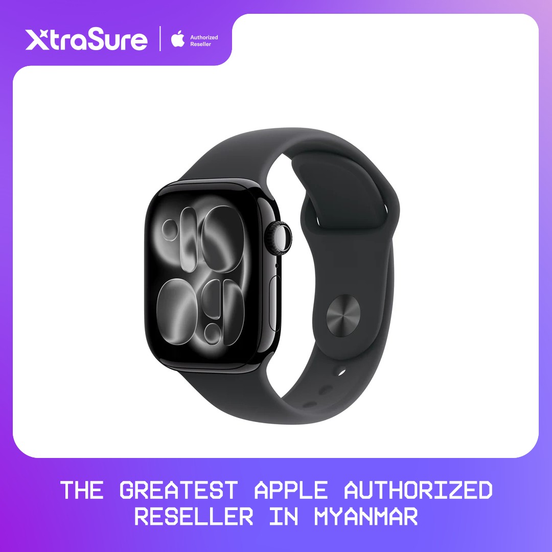 Xtrasure : Apple Watch Series 11 GPS 46mm ( Jet Black Aluminium Case with Black Sport Band - M/L )