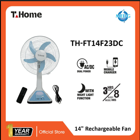 T- HOME AC/DC, Fan 14",Lead battery 6V 4500 mah,20W - TH-FT14F23DC