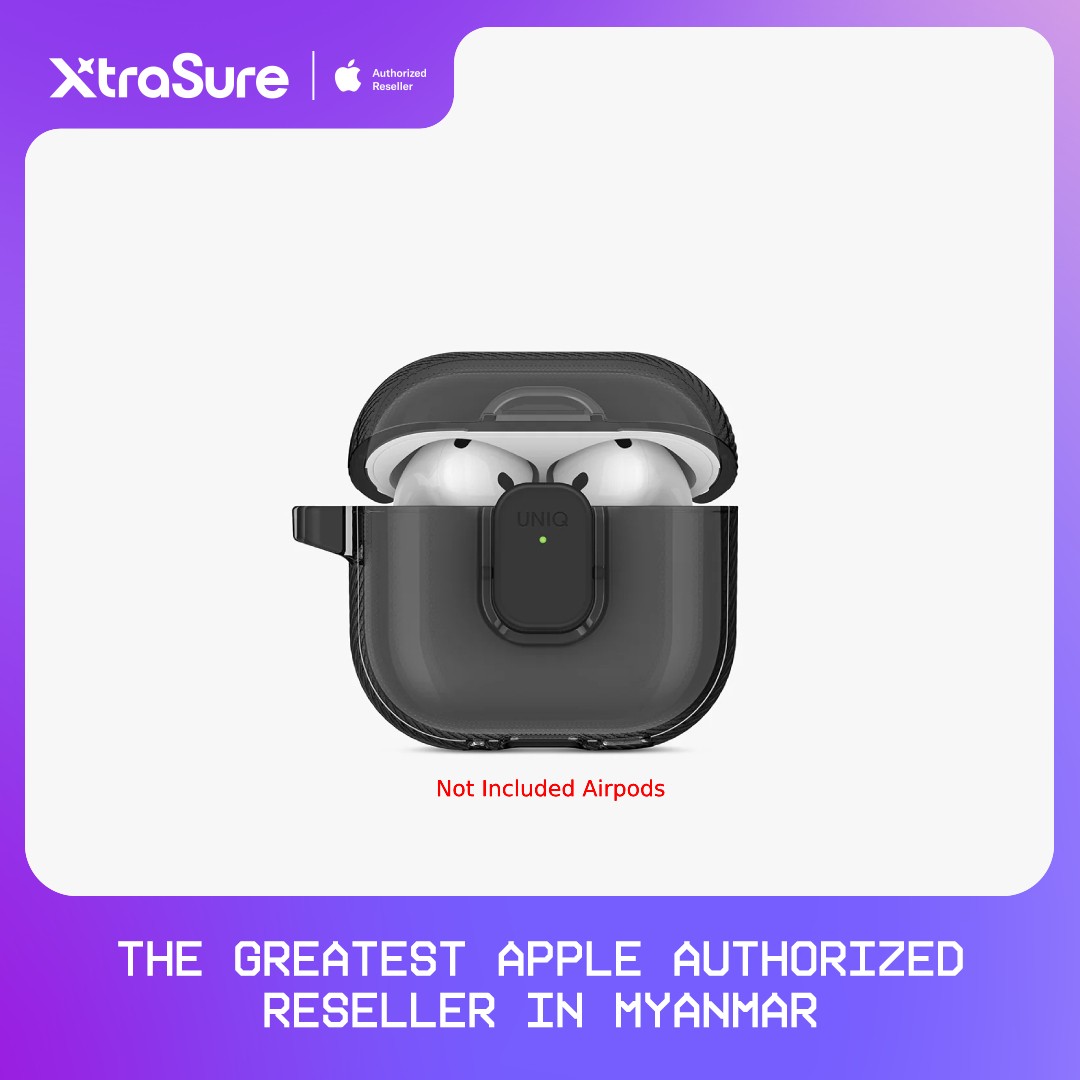 Uniq Glase Pro Airpods Case for AirPods 4 (Glossy Smoke)