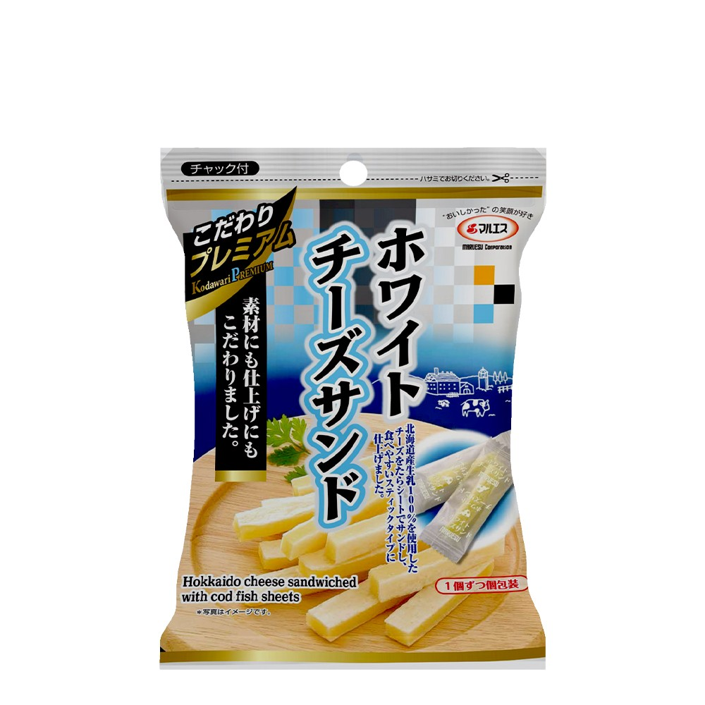 Maruesu Cheese Hokkaido Cheese Sandwiched with Cod Fish Sheet - 50g