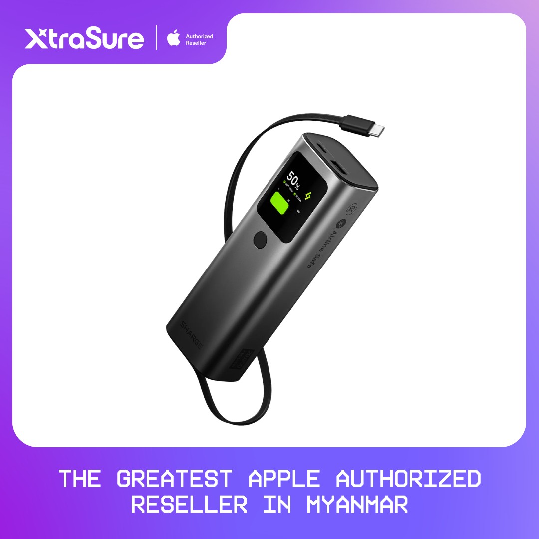 Sharge Retractable 20k Power Bank (E4) Black