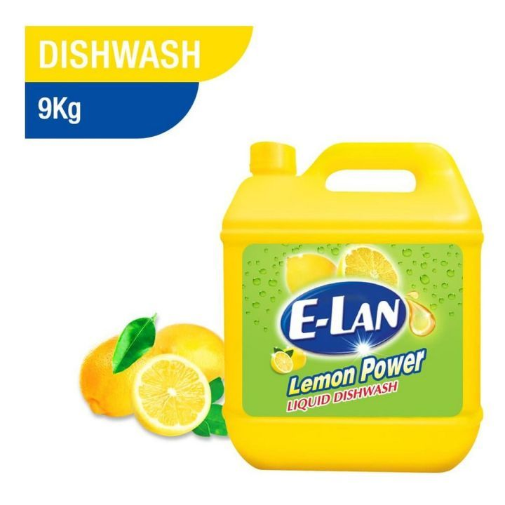 E-Lan Lemon Powder Liquid Dishwash - 9KG