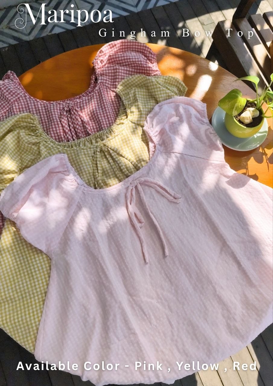 Mariposa Gingham Bow Top