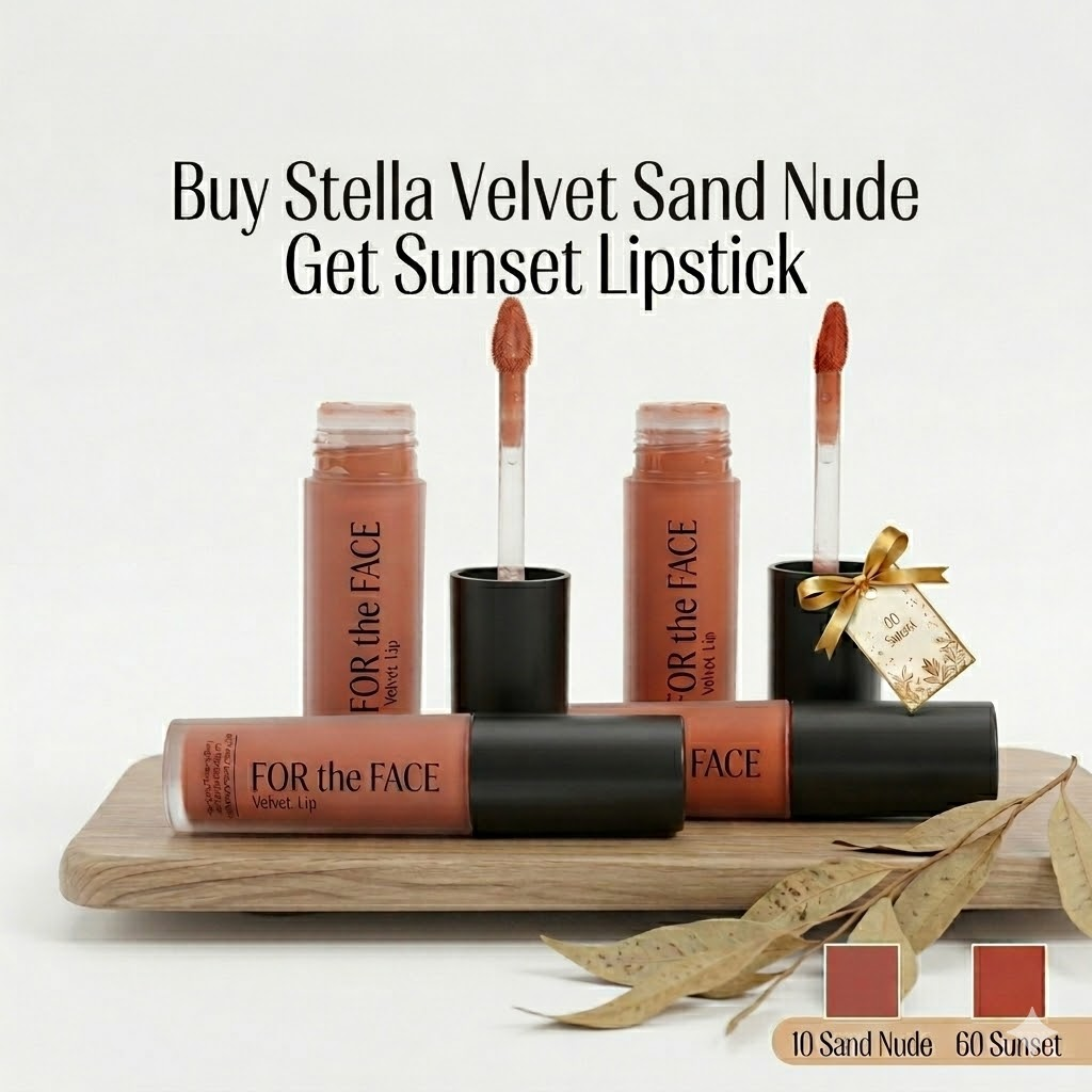 (Buy 1 Get For The Face Stella Velvet Lip-60 Sunset)For The Face Stella Velvet Lip-10 Sunset