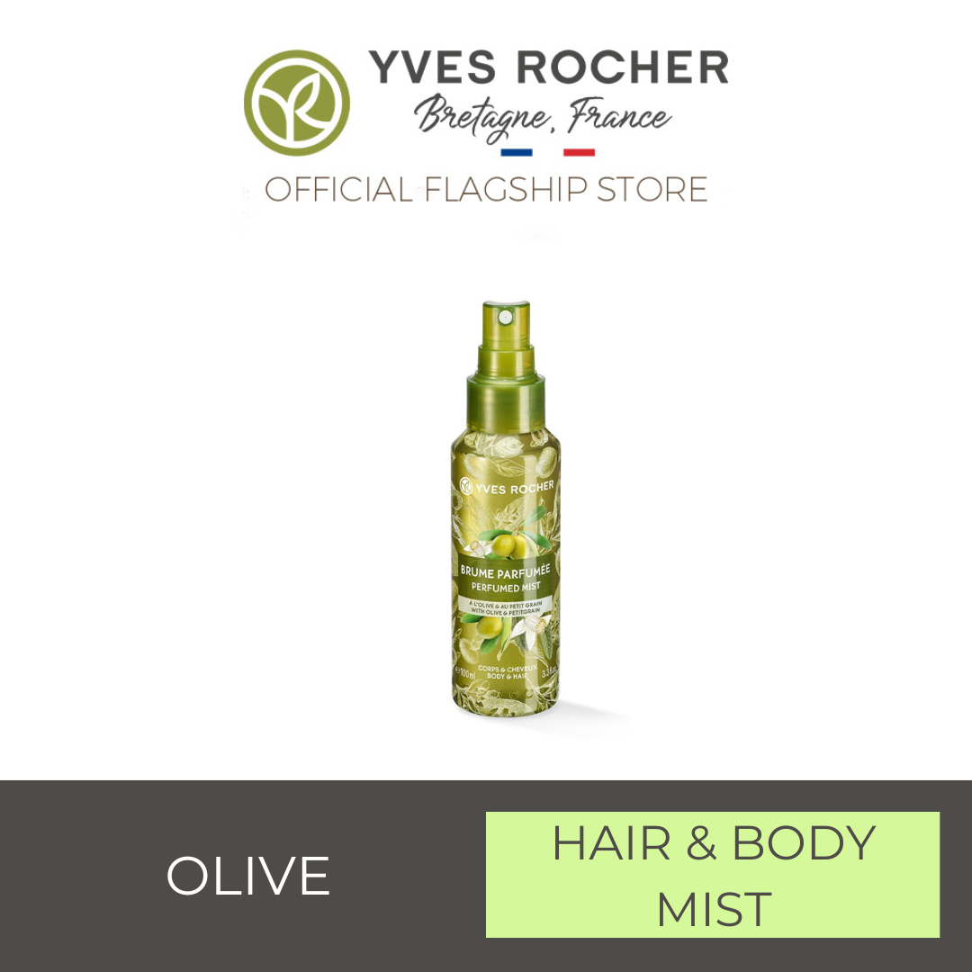 Yves Rocher Relaxating Body & Hair Mist Olive Petit Grain Bottle 100Ml