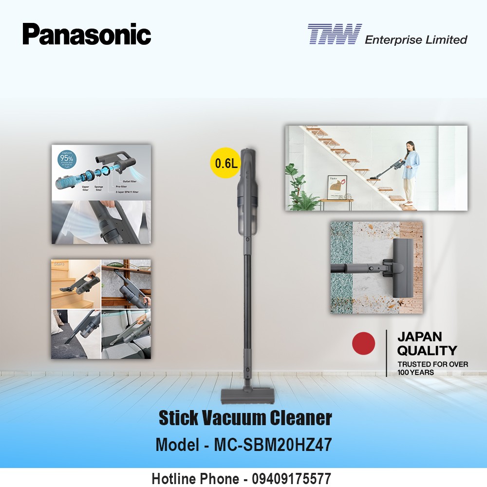 Panasonic Stick Vacuum Cleaner (Cordless)-MC-SBM20HZ47