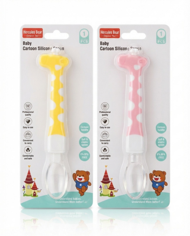 Baby Cele Silicone Spoon Cartoon