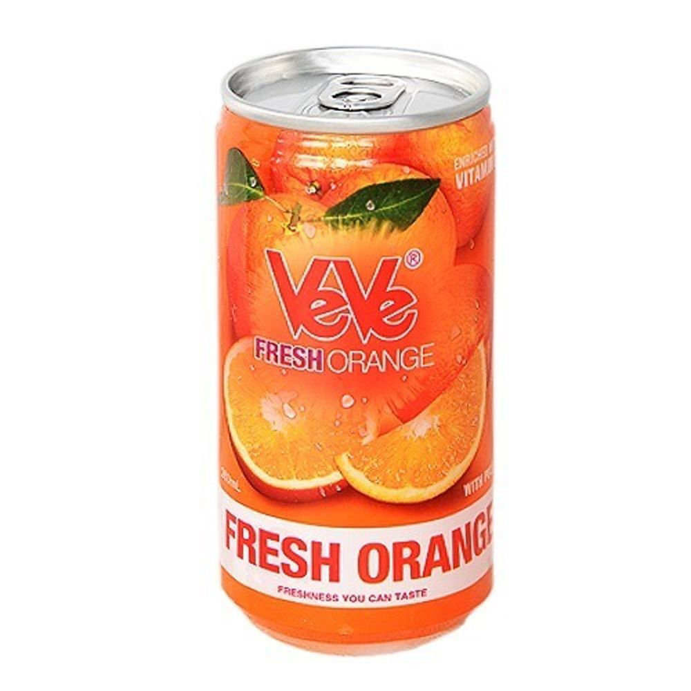 Ve Ve Fresh Orange Fruit Juice With Pulp  Can Bottle -260ML
