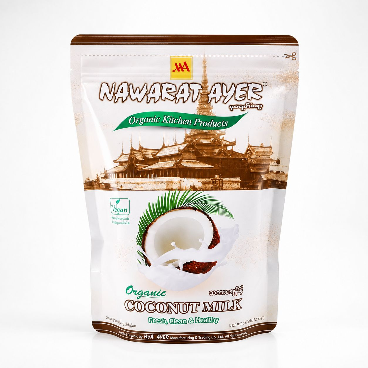 Nawarat Ayer Organic Coconut Milk 500Ml