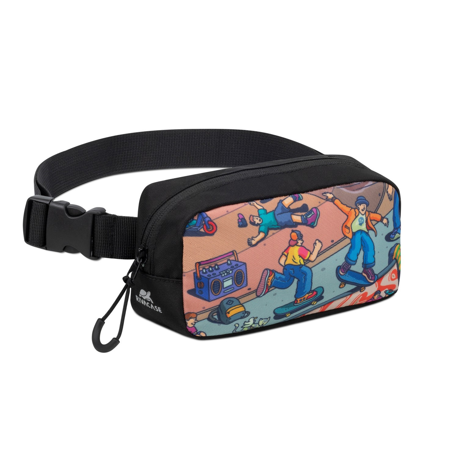 RIVACASE 5410 Black Waist Print Bag