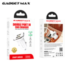 GADGET MAX--GZ02 ENJOY SERIES 2.4A  DUAL USB OUTPUT PORT FAST CHARGING CAR CHARGER (2USB)