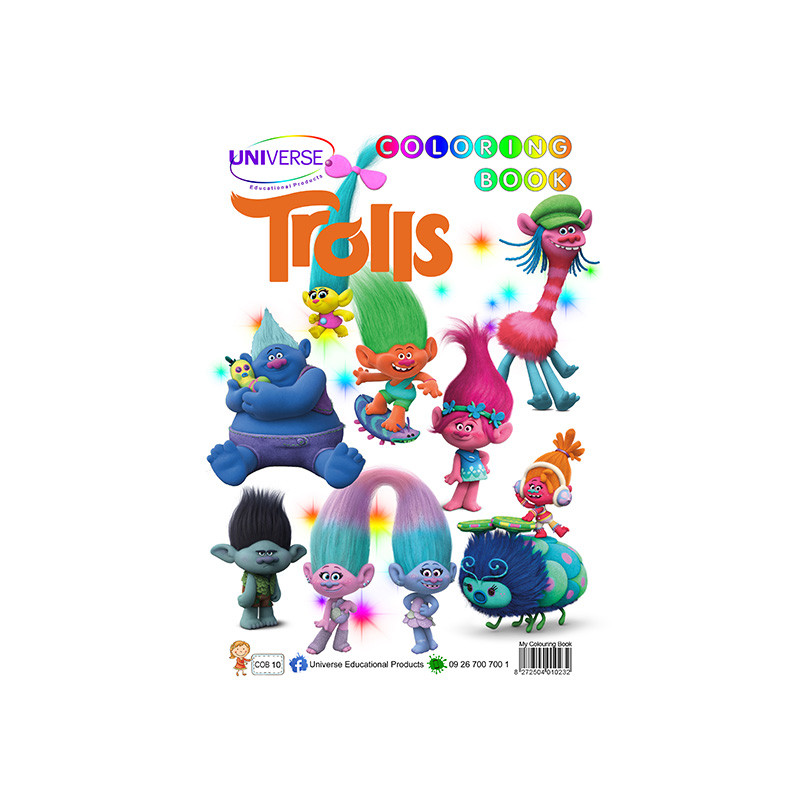 Universe Trolls ဆေးရောင်စုံခြယ်စာအုပ်