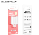 GADGET MAX---GC02 2.4A SINGLE USB PORT SPEEDY CHARGER (1USB)(2.4A)