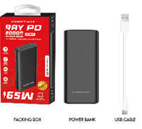GADGET MAX---GB-PD01 20000MAH RAY 65W PD POWER BANK (OUTPUT-1USB/INPUT-TYPE-C) (TYPE-C IN/OUT) 20020016