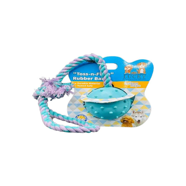 Toss & Floss Rubber Ball Toy for Dog