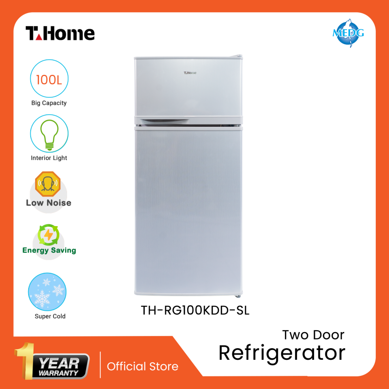 T-Home Refrigerator 100 Liter Two Door -TH-RG100KDD-SL