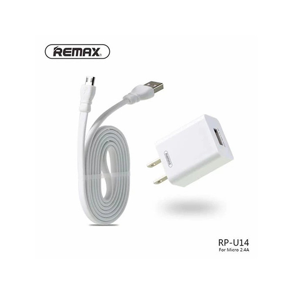 Remax Traveller Series Micro 2.4A Charger with 2.4 Data Cable - RP-U14