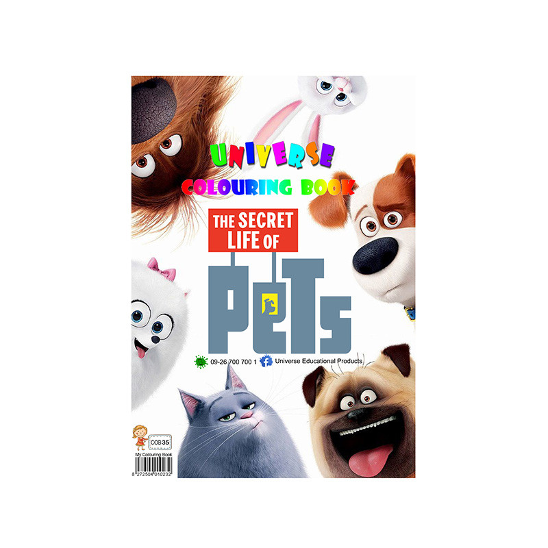 Universe The Secret Life of Pets ဆေးရောင်စုံခြယ်စာအုပ်
